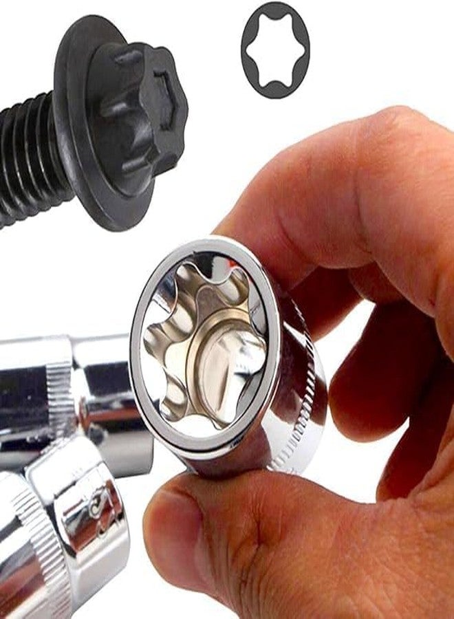 NIKTION مجموعة مفاتيح ربط توركس ممتازة من نيكتيون، مصنوعة من فولاذ الكروم والفاناديوم، مكونة من 14 قطعة - من E4 إلى E24، مجموعة مفاتيح ربط نجمية وعزم دوران فائقة - Image 2